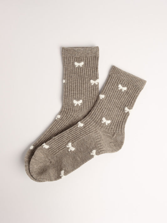 Women’s Bow Fluffy Wool Blend Crew Socks – Soft Cozy Warm Everyday Socks