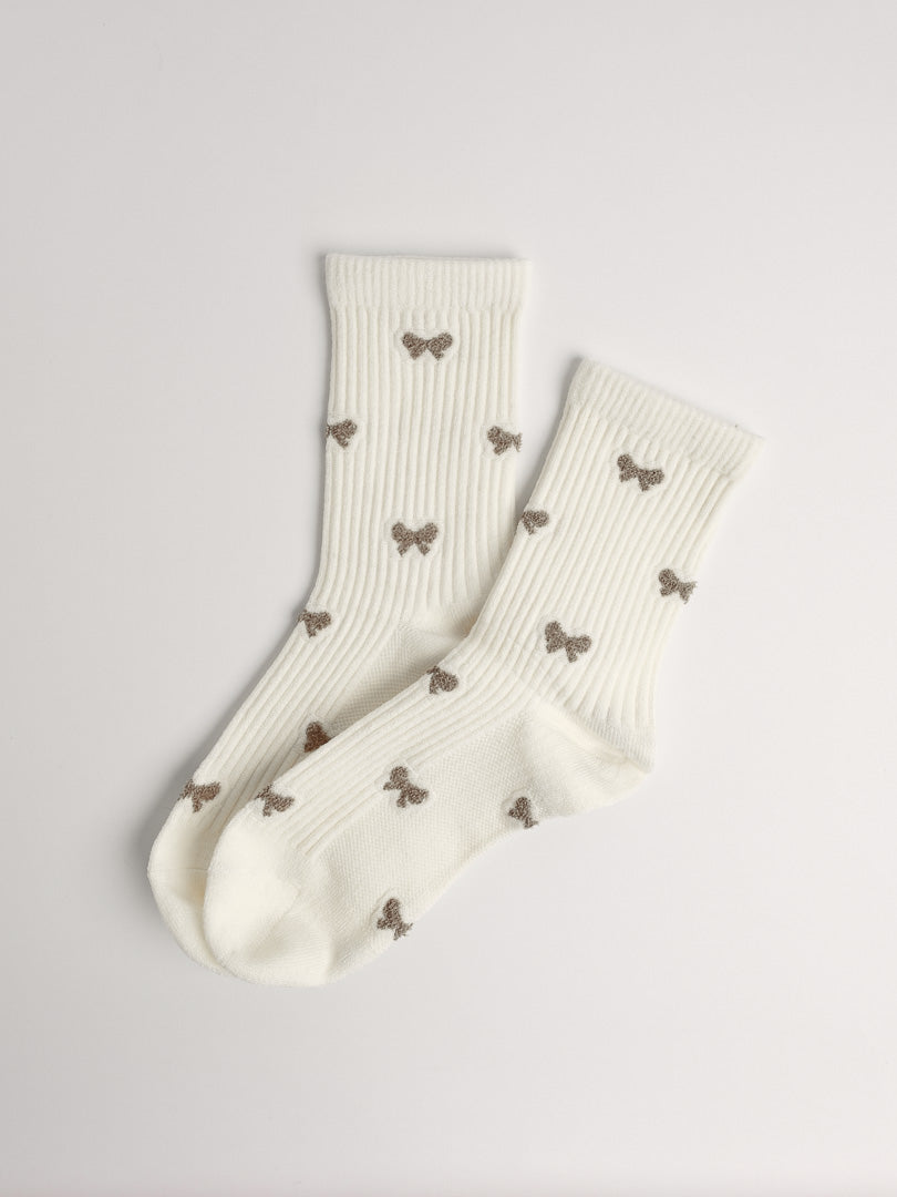 Women’s Bow Fluffy Wool Blend Crew Socks – Soft Cozy Warm Everyday Socks