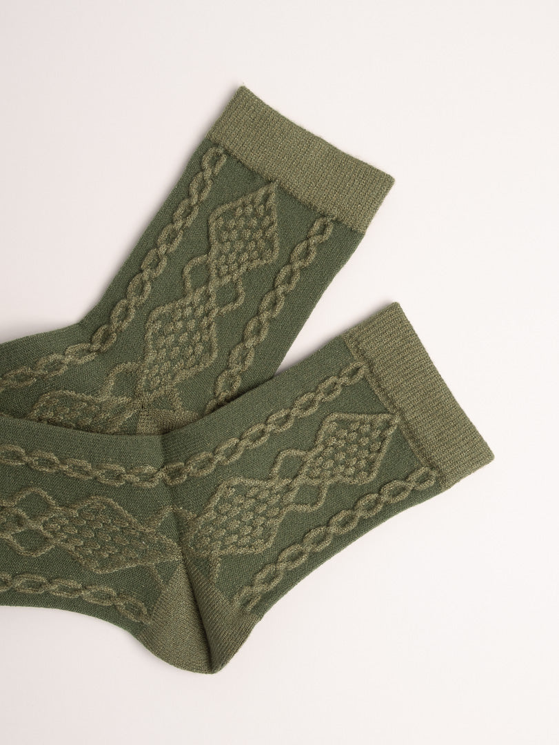 Women’s Vintage Floral Wool Blend Crew Socks – Soft, Warm & Cozy Everyday Socks