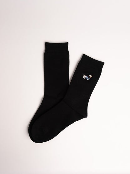 Women’s Puppy Embroidered Wool Blend Crew Socks – Soft Warm Everyday Socks