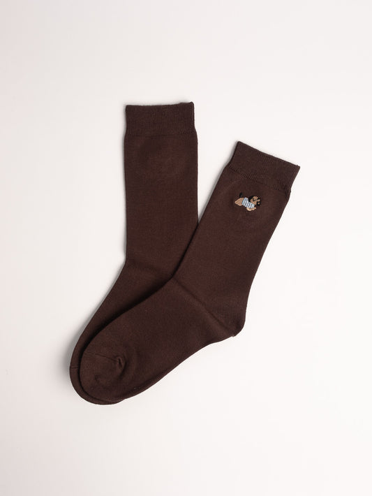 Women’s Puppy Embroidered Wool Blend Crew Socks – Soft Warm Everyday Socks
