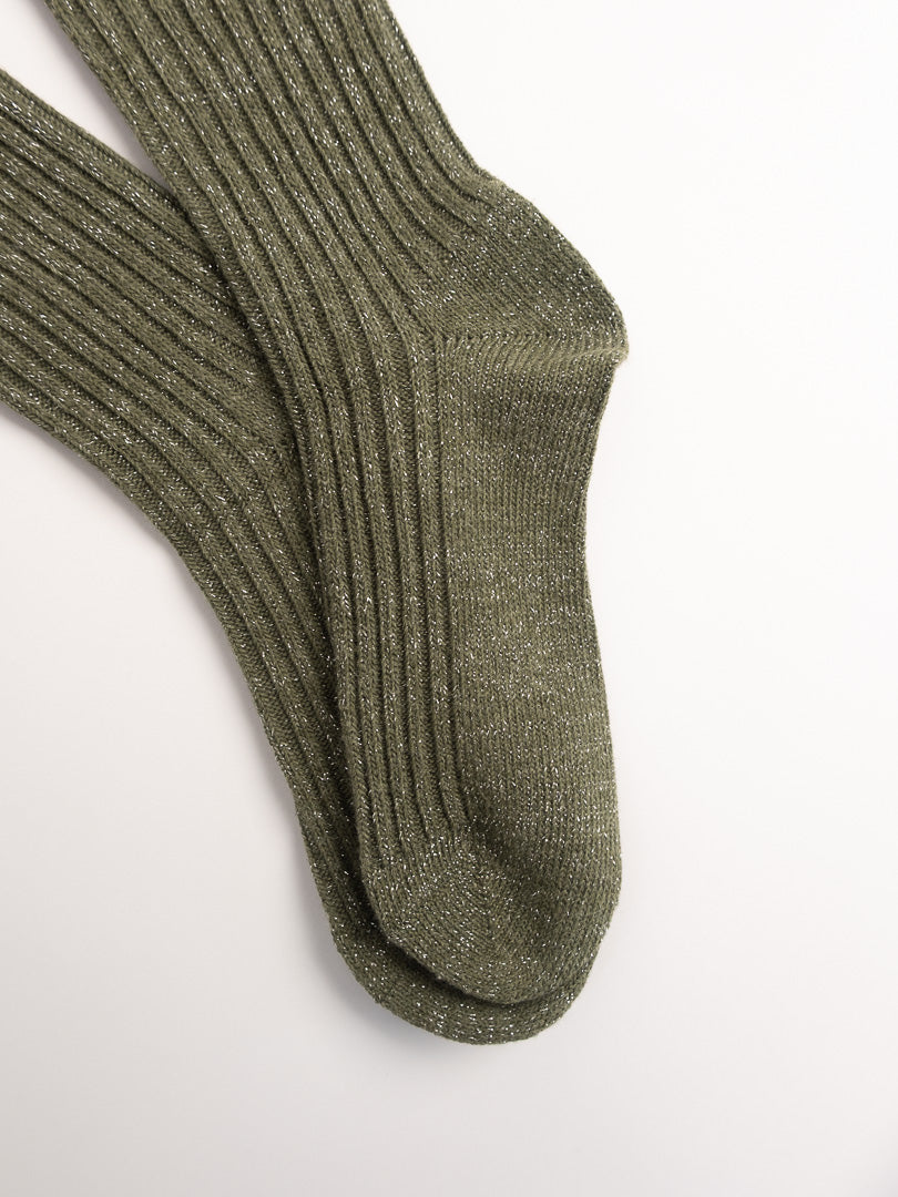 Women’s Ribbed Combed Cotton Crew Socks – Soft Everyday Comfort with Subtle Shine