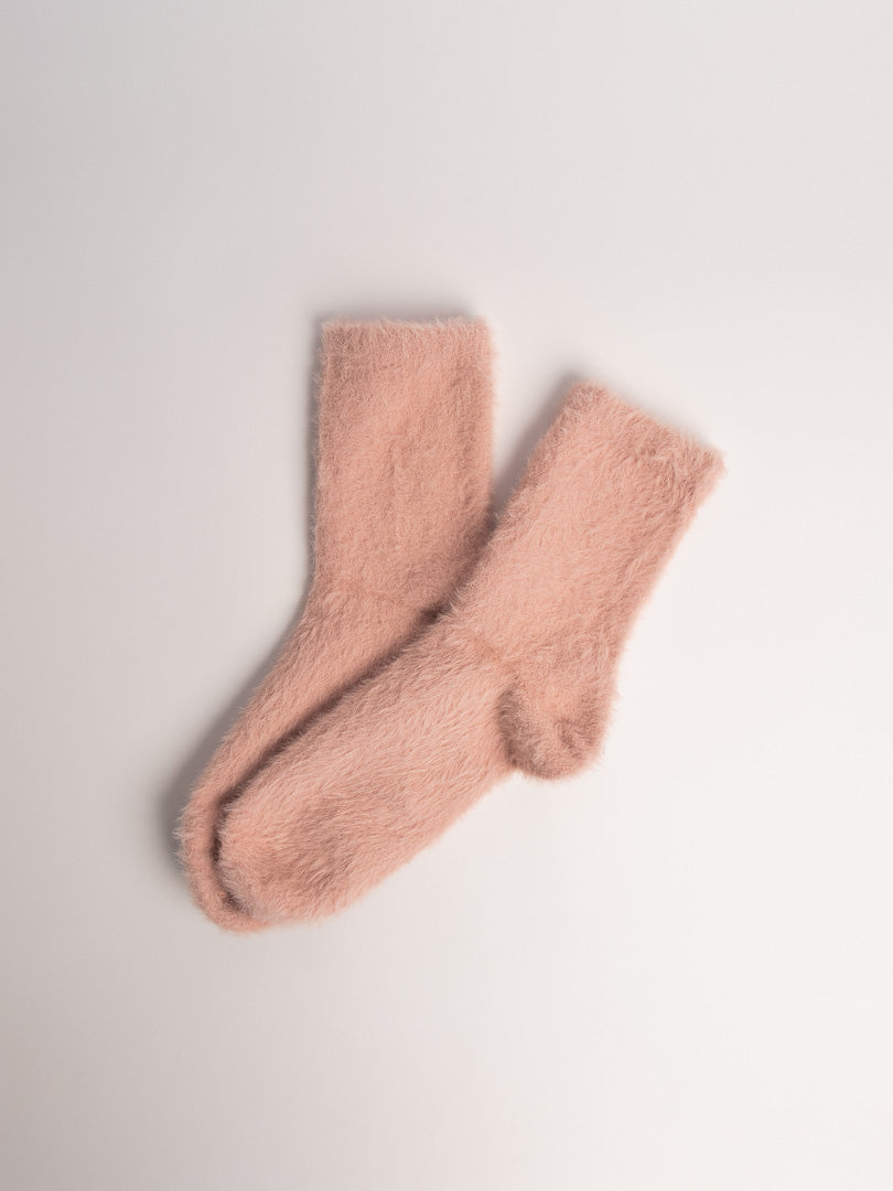 women cozy fuzzy crew socks light pink ultra soft warm winter lounge socks