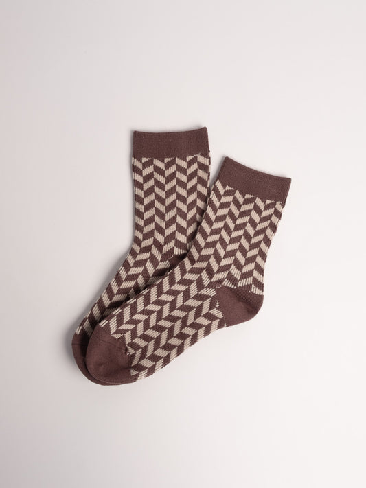 Women’s Merino Wool Blend Patterned Crew Socks – Soft Warm Winter Essential