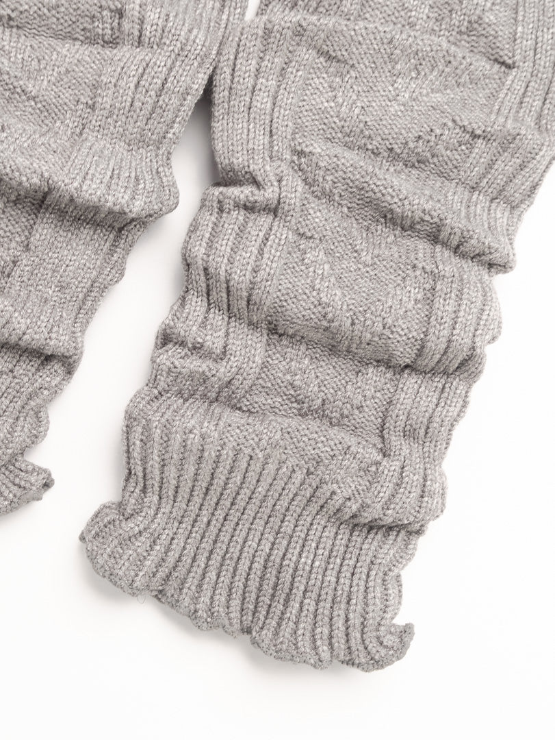 women grey leg warmers ribbed knit detail soft warm winter leg warmers