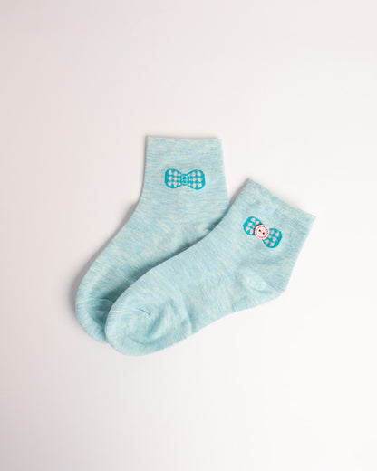 Women’s Vintage Button Bow Quarter Socks – Soft Combed Cotton Everyday Socks