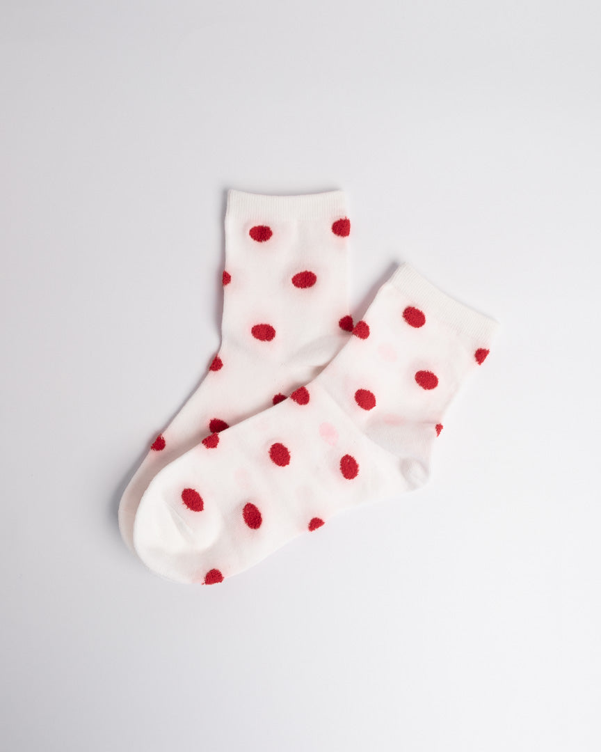 Women’s Polka Dot Combed Cotton Crew Socks – Soft Everyday Comfort Socks