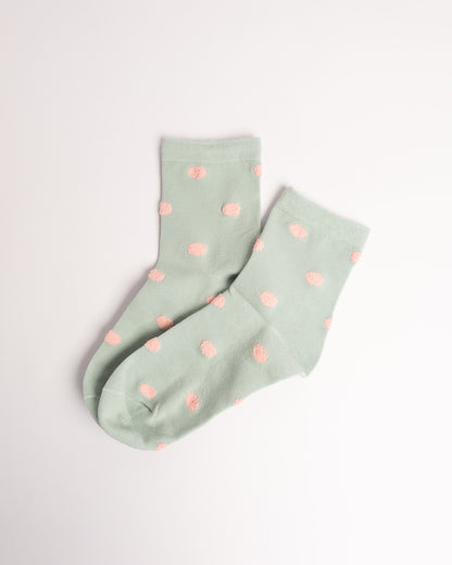 Women’s Polka Dot Combed Cotton Crew Socks – Soft Everyday Comfort Socks