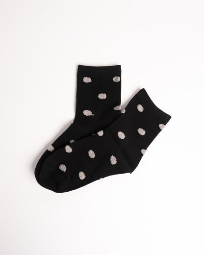 Women’s Polka Dot Combed Cotton Crew Socks – Soft Everyday Comfort Socks