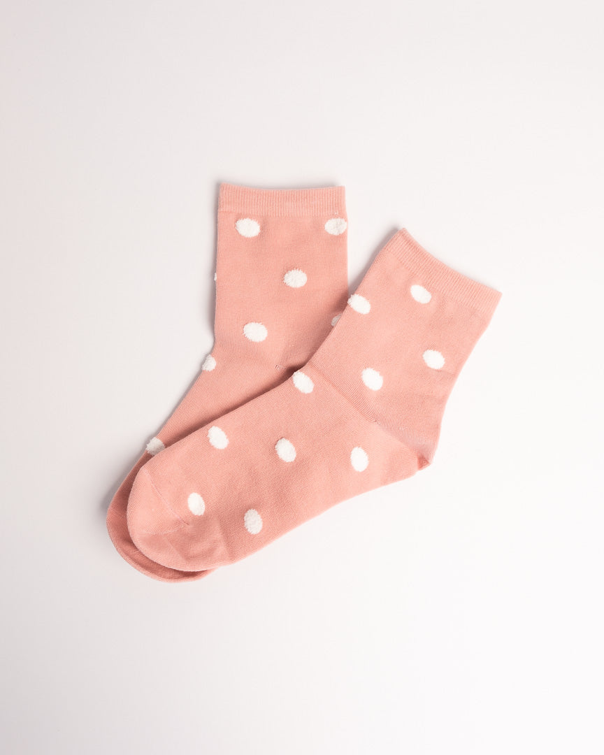 Women’s Polka Dot Combed Cotton Crew Socks – Soft Everyday Comfort Socks