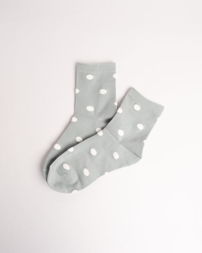 Women’s Polka Dot Combed Cotton Crew Socks – Soft Everyday Comfort Socks