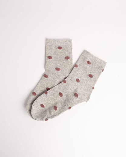 Women’s Polka Dot Combed Cotton Crew Socks – Soft Everyday Comfort Socks