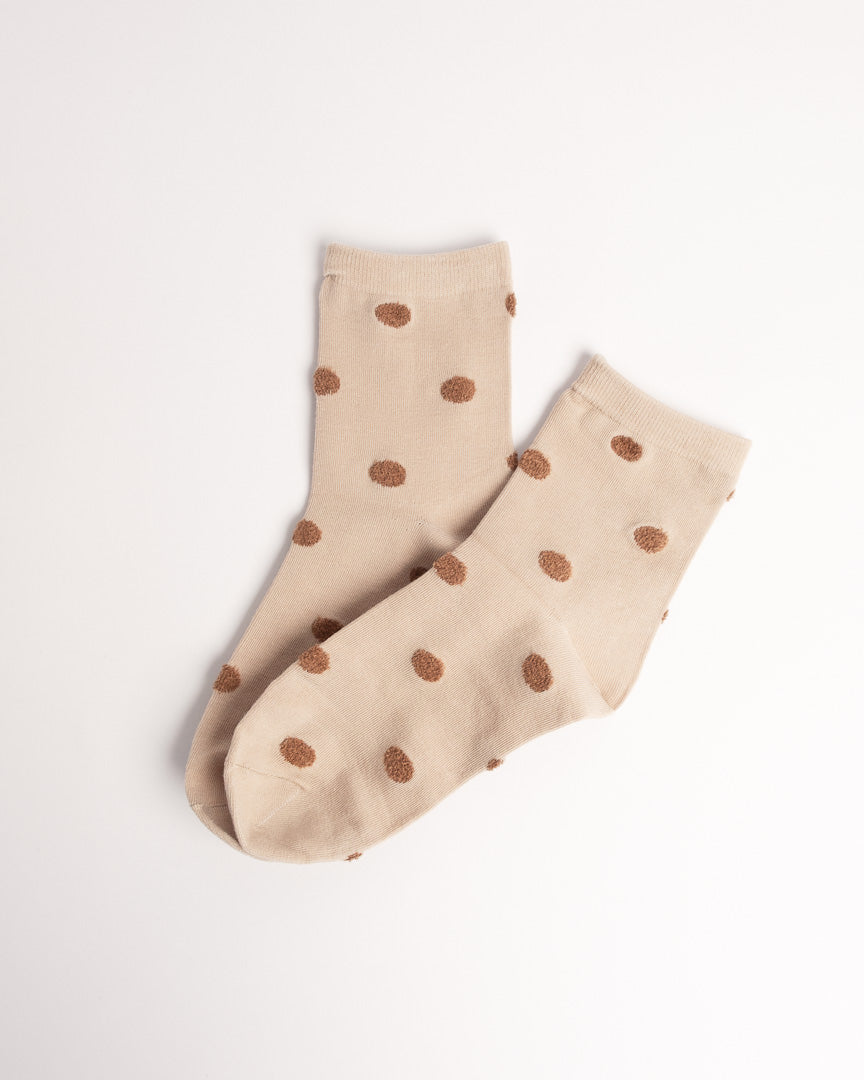 Women’s Polka Dot Combed Cotton Crew Socks – Soft Everyday Comfort Socks