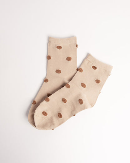Women’s Polka Dot Combed Cotton Crew Socks – Soft Everyday Comfort Socks