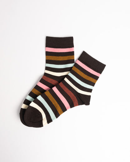 Retro Stripe Women’s Crew Socks – Soft Everyday Comfort Socks
