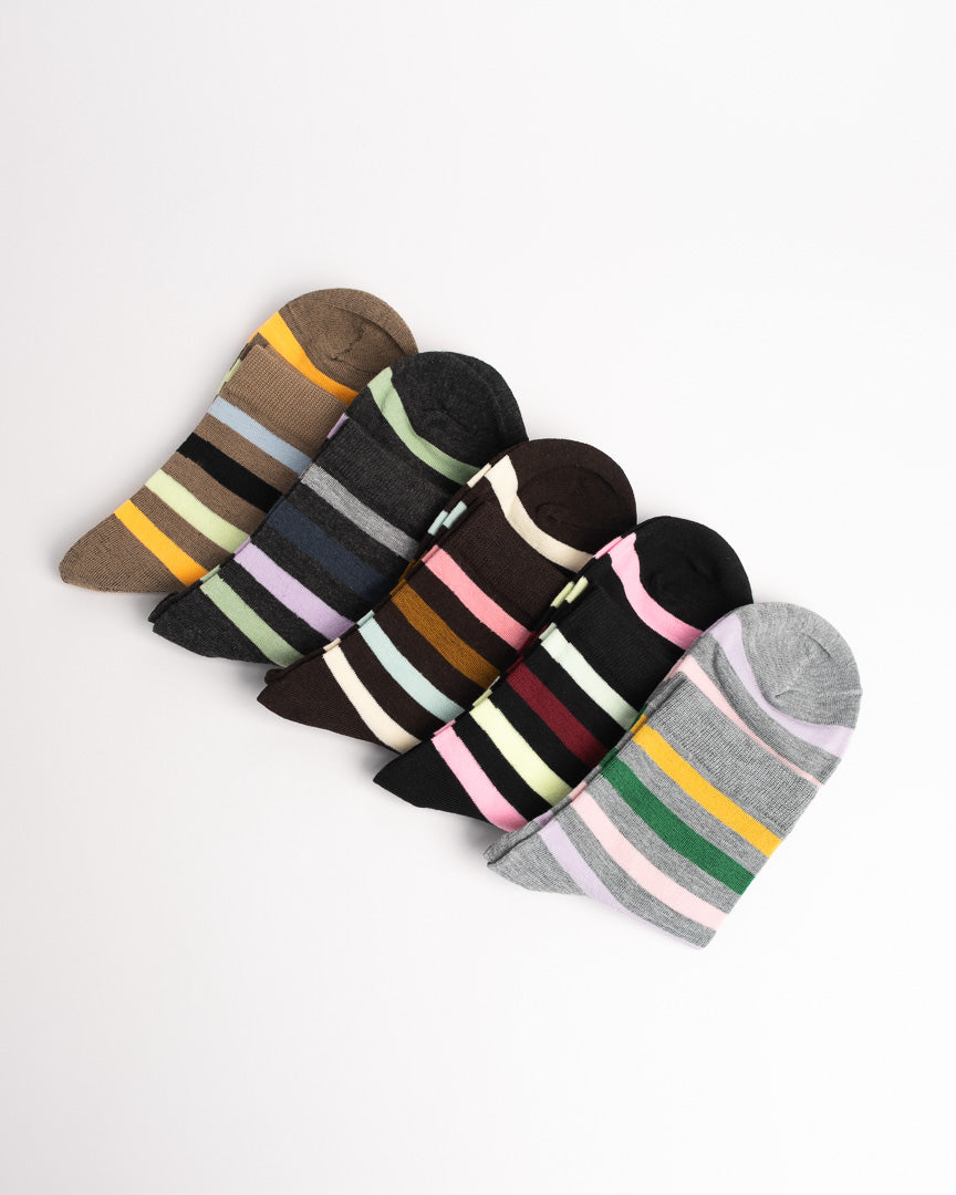 Retro Stripe Women’s Crew Socks – Soft Everyday Comfort Socks