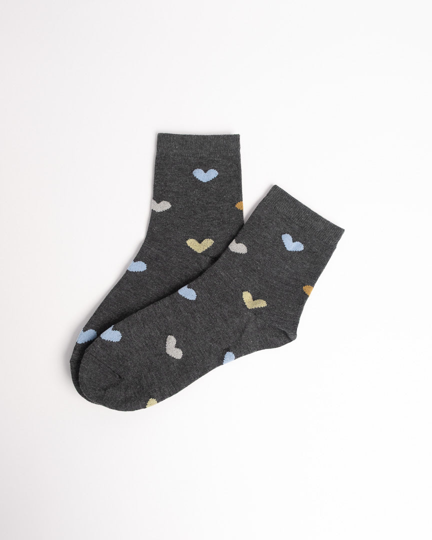 Women’s Colour Heart Crew Socks – Soft Everyday Comfort Socks