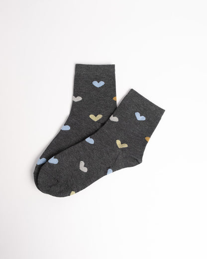 Women’s Colour Heart Crew Socks – Soft Everyday Comfort Socks