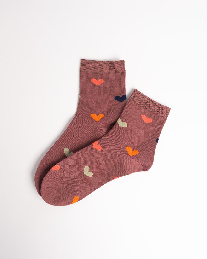 Women’s Colour Heart Crew Socks – Soft Everyday Comfort Socks