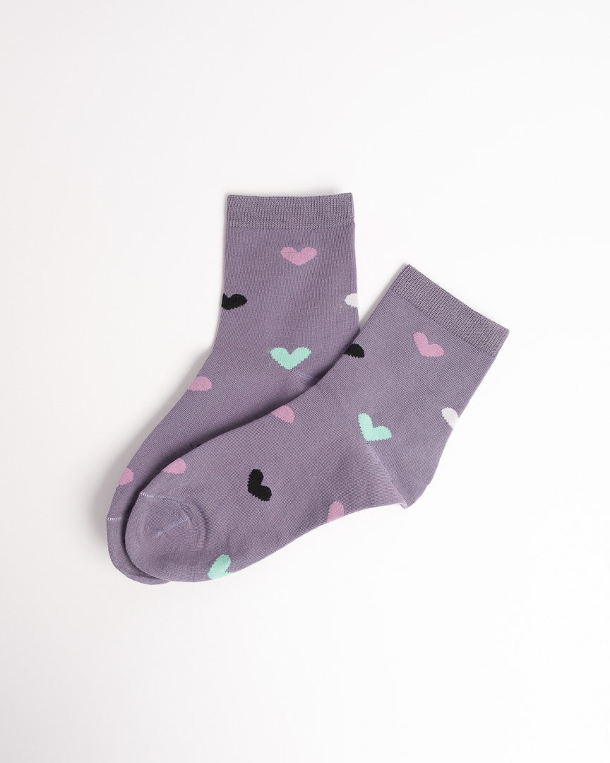 Women’s Colour Heart Crew Socks – Soft Everyday Comfort Socks