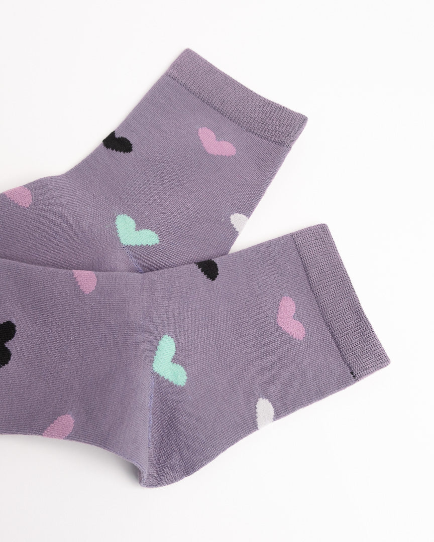 Women’s Colour Heart Crew Socks – Soft Everyday Comfort Socks