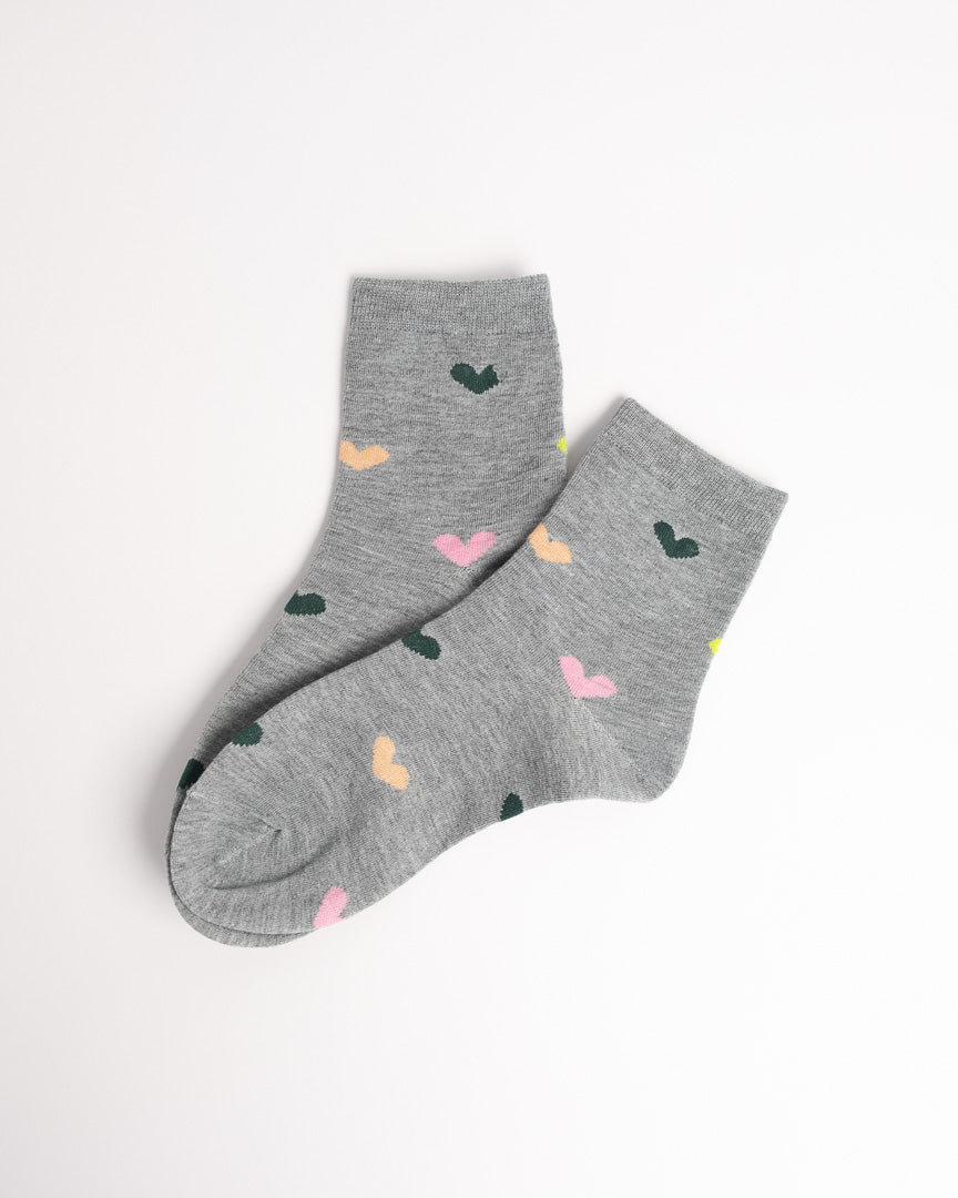Women’s Colour Heart Crew Socks – Soft Everyday Comfort Socks