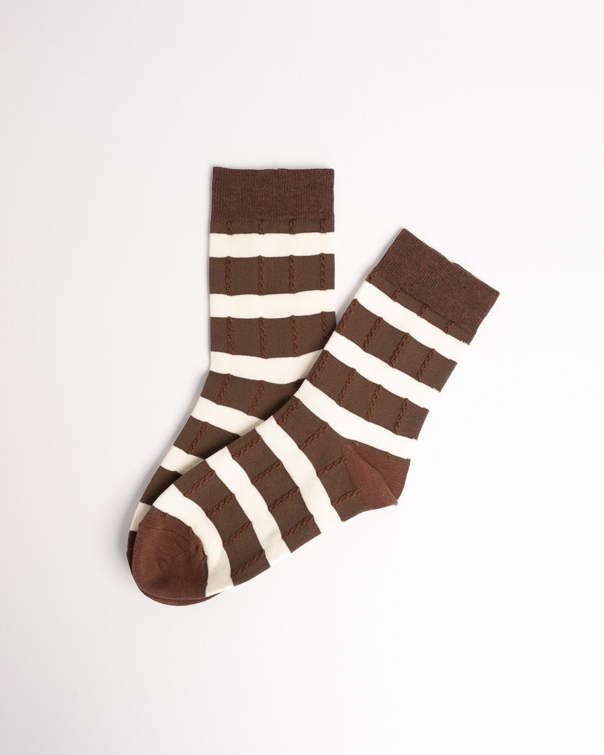 Women’s Brown Tone Modal Crew Socks – Soft Everyday Socks
