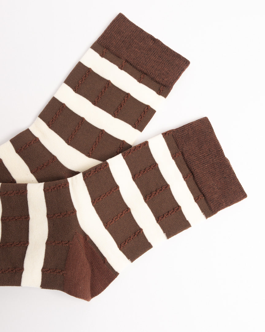 Women’s Brown Tone Modal Crew Socks – Soft Everyday Socks