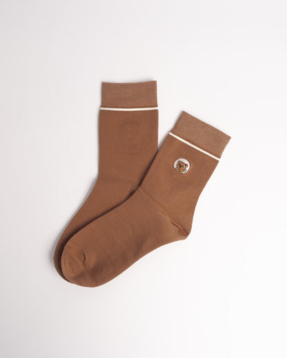 Women’s Brown Tone Modal Crew Socks – Soft Everyday Socks