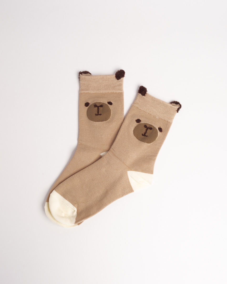 Women’s Brown Tone Modal Crew Socks – Soft Everyday Socks