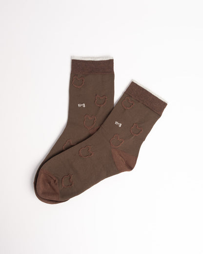 Women’s Brown Tone Modal Crew Socks – Soft Everyday Socks