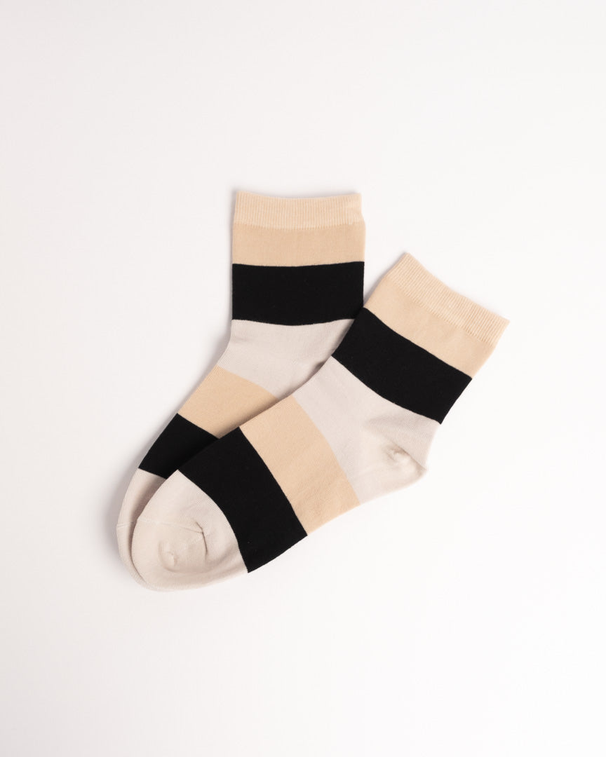 Women’s French Stripe Long Staple Cotton Socks – Casual Everyday Style