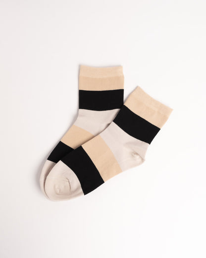 Women’s French Stripe Long Staple Cotton Socks – Casual Everyday Style