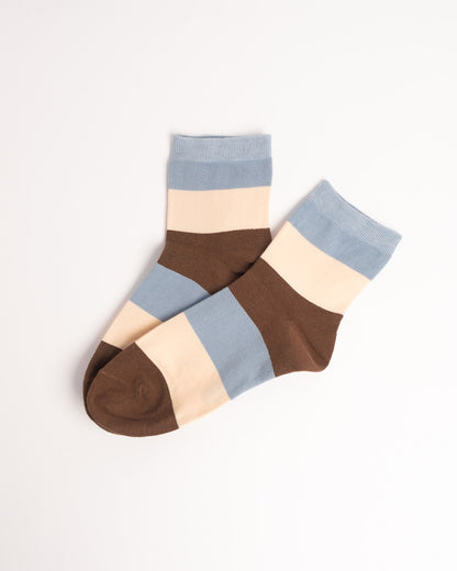 Women’s French Stripe Long Staple Cotton Socks – Casual Everyday Style