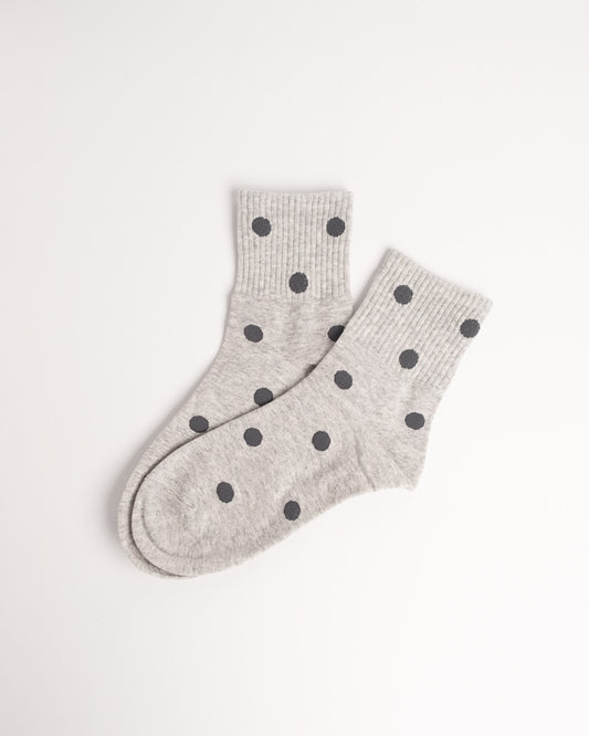 Women’s Ribbed Polka Dot Cotton Socks – Soft Casual Crew Socks