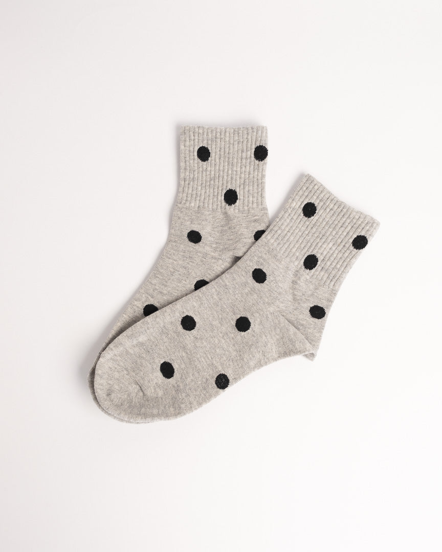 Women’s Ribbed Polka Dot Cotton Socks – Soft Casual Crew Socks