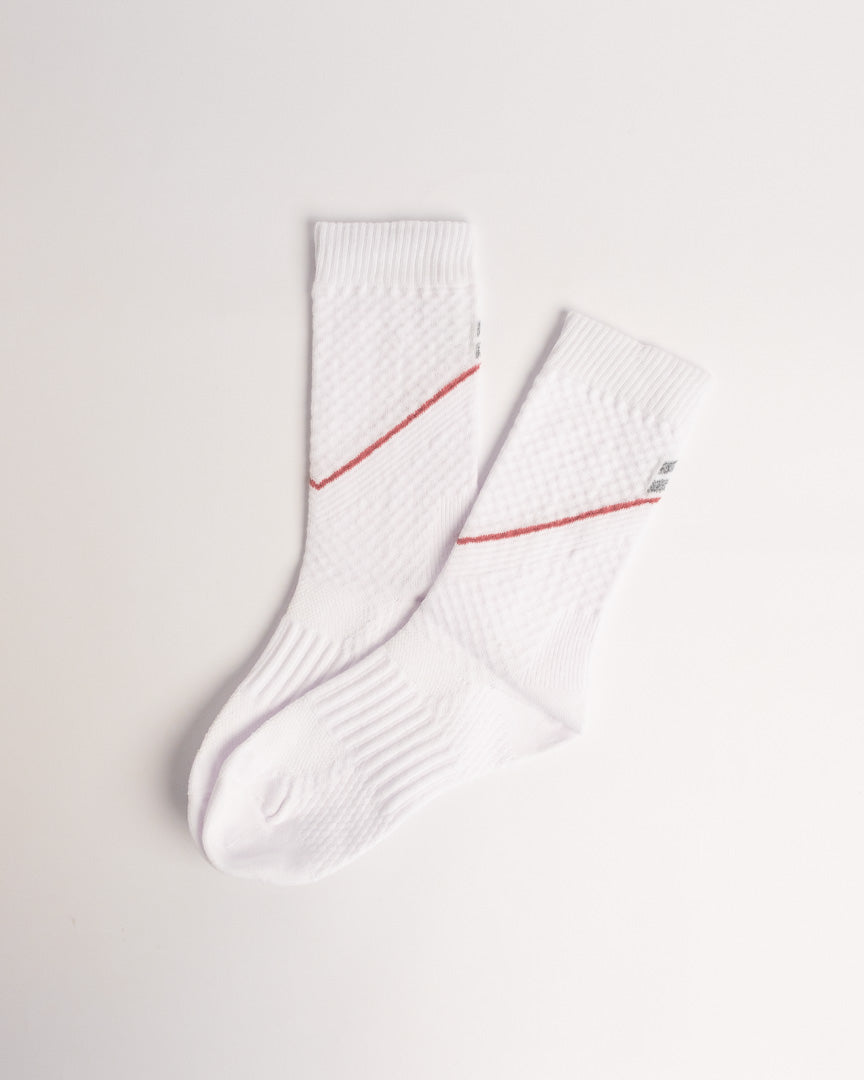 Women's white performance crew socks with lightweight breathable knit and everyday comfort