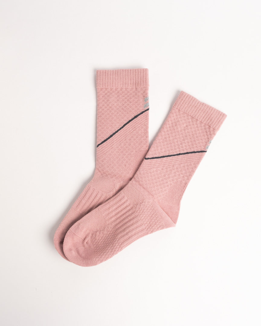 Women's pink performance crew socks for walking, hiking and everyday comfort