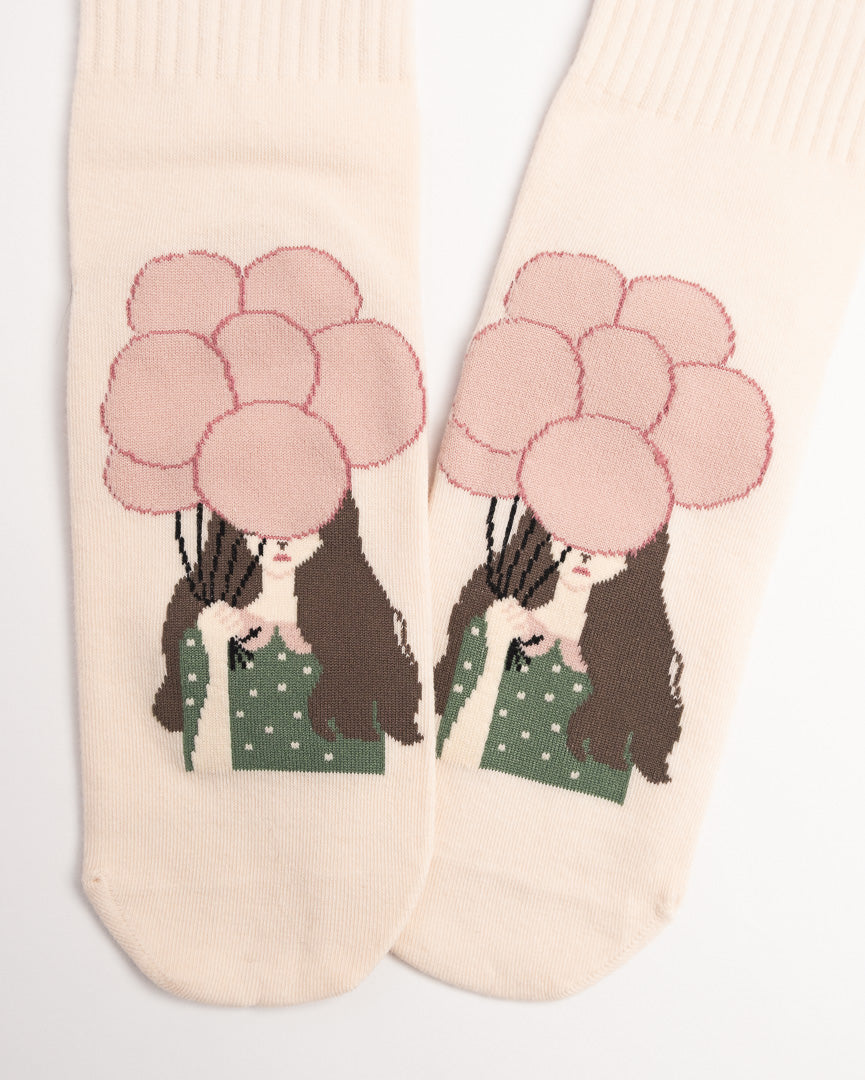 Women’s Cute Graphic Cotton Socks – Casual Everyday Crew Socks