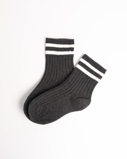 Kids Classic Stripe Combed Cotton Crew Socks – Soft Everyday Socks