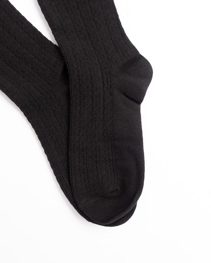 Women's black cotton crew socks featuring ribbed knit and soft everyday comfort