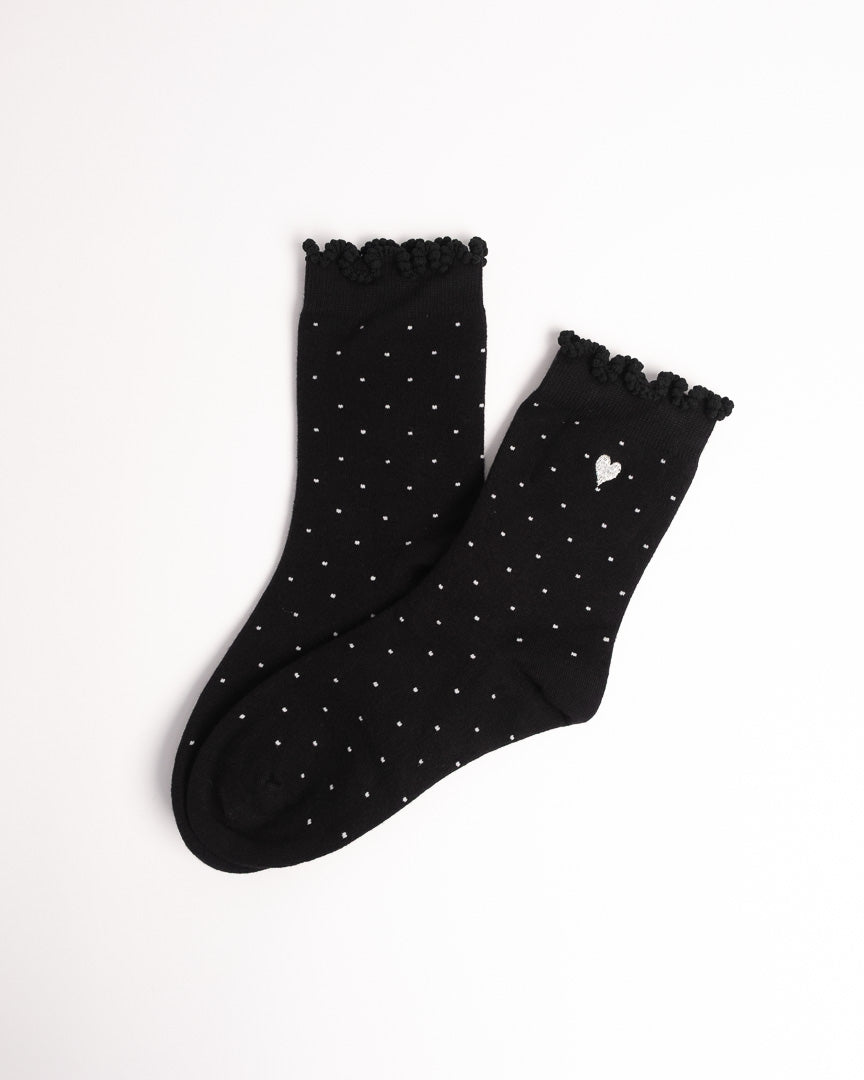 Women's Heart Embroidery Cotton Crew Socks – Soft Everyday Socks