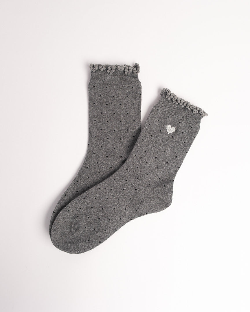 Women's Heart Embroidery Cotton Crew Socks – Soft Everyday Socks