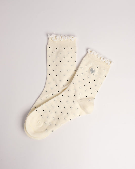 Women's Heart Embroidery Cotton Crew Socks – Soft Everyday Socks
