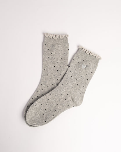 Women's Heart Embroidery Cotton Crew Socks – Soft Everyday Socks