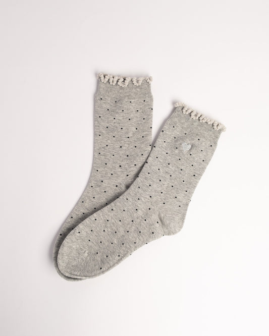 Women's Heart Embroidery Cotton Crew Socks – Soft Everyday Socks