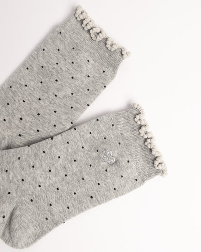 Women's Heart Embroidery Cotton Crew Socks – Soft Everyday Socks