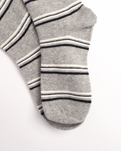 Women's Heart Embroidery Stripe Cotton Crew Socks – Soft Everyday Socks