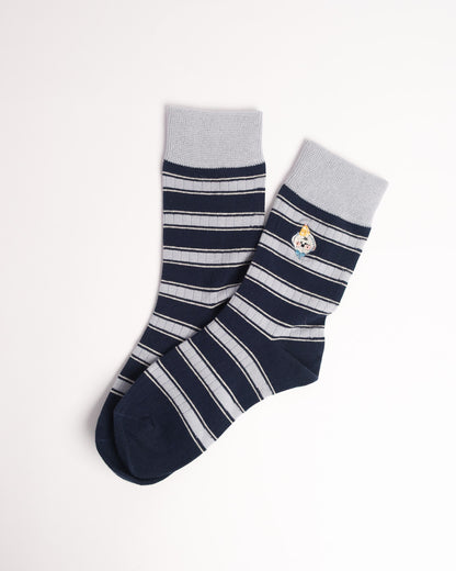 Women's Cat Embroidery Stripe Cotton Crew Socks – Soft Everyday Socks