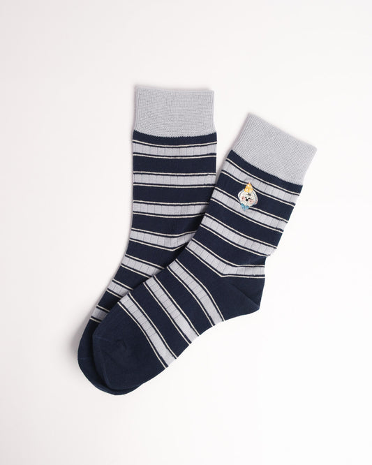 Women's Cat Embroidery Stripe Cotton Crew Socks – Soft Everyday Socks
